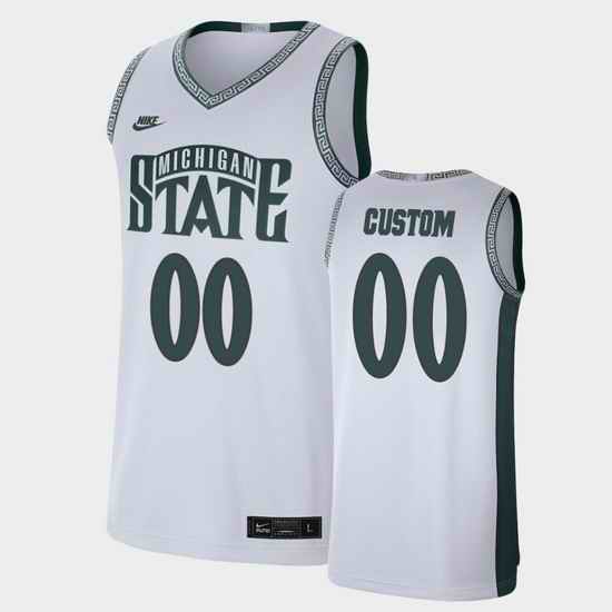 Men Women Youth Toddler Michigan State Spartans Custom Limited White Retro Basketball Jersey